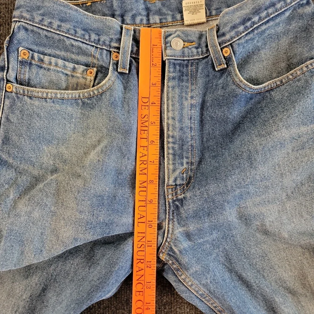 Levis 505 Vintage 90s 32x32 Regular Straight Leg Cotton Medium Wash Denim Jeans